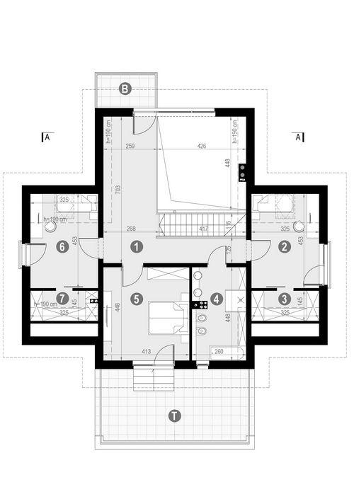 Rzut poddasza POW. 123,9 m²