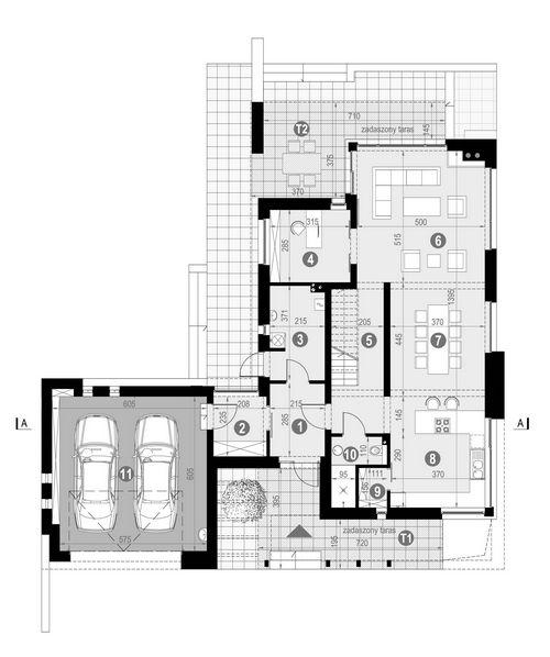 Rzut parteru POW. 138,3 m²