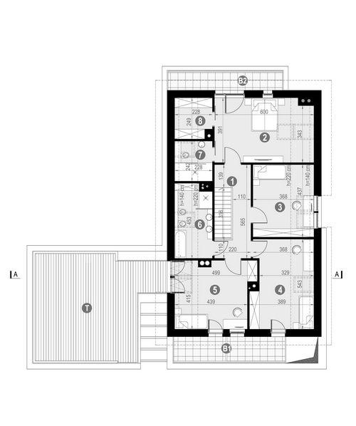 Rzut poddasza POW. 170,7 m²
