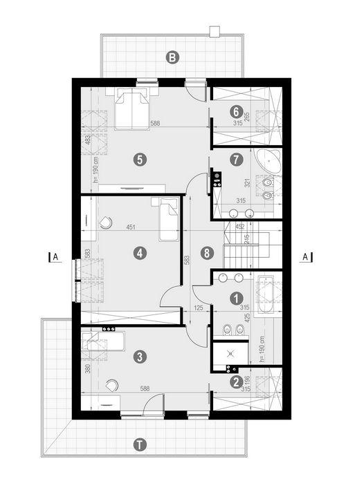 Rzut poddasza POW. 161,4 m²
