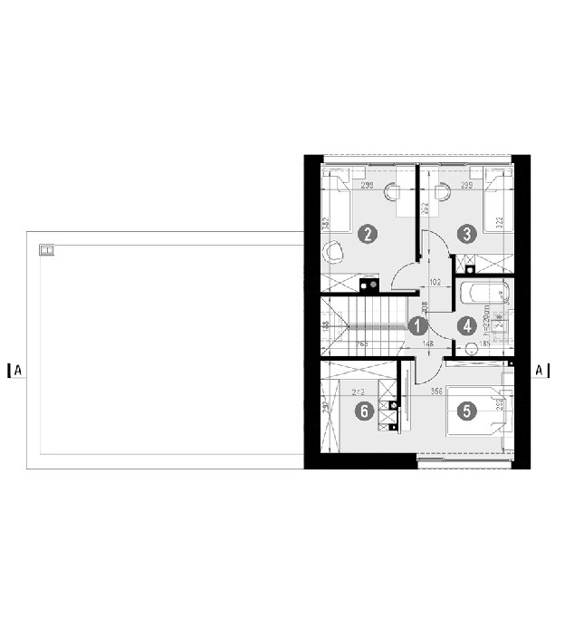 Rzut poddasza POW. 49,1 m²