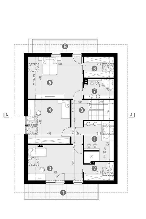 Rzut poddasza POW. 133,9 m²
