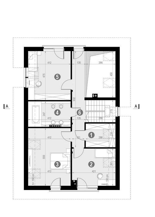 Rzut poddasza POW. 89,4 m²