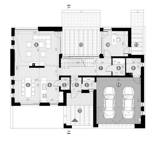 Rzut parteru POW. 147,9 m²