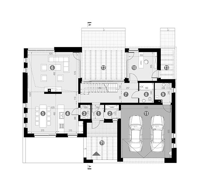 Rzut parteru POW. 147,9 m²