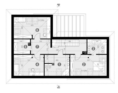 Rzut poddasza POW. 114,8 m²