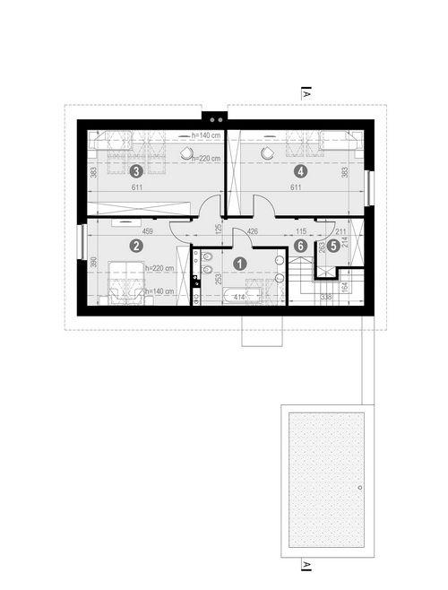 Rzut poddasza POW. 89,6 m²