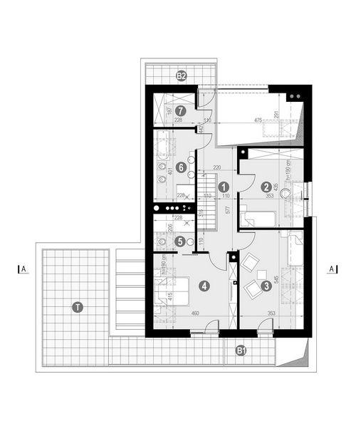 Rzut poddasza POW. 126,8 m²