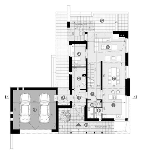 Rzut parteru: POW. 137,2 m²