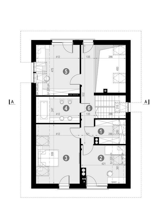 Rzut poddasza POW. 88,8 m²