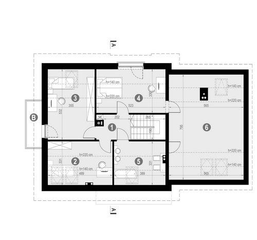 Rzut poddasza POW. 116,5 m²