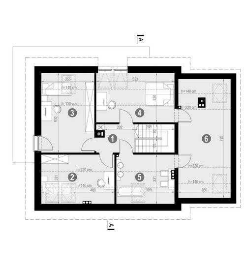 Rzut poddasza POW. 99,9 m²