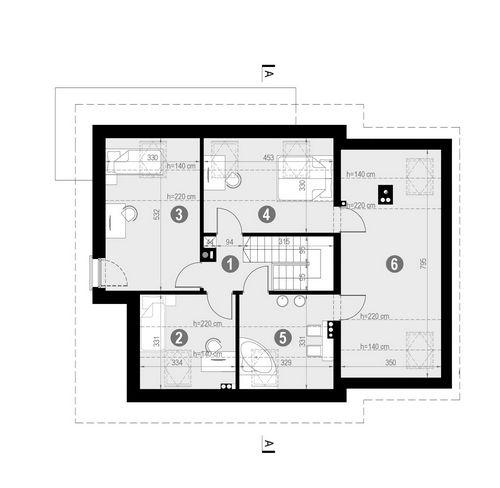 Rzut poddasza POW. 87,6 m²