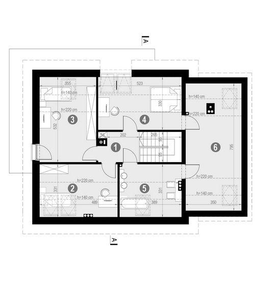 Rzut poddasza POW. 99,9 m²