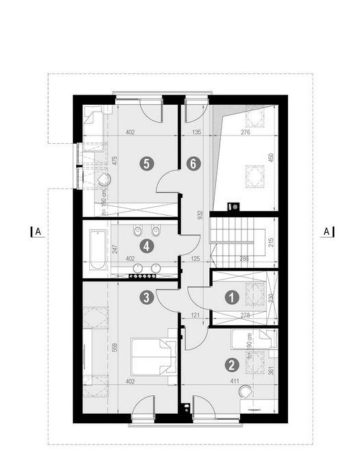 Rzut poddasza POW. 87,4 m²