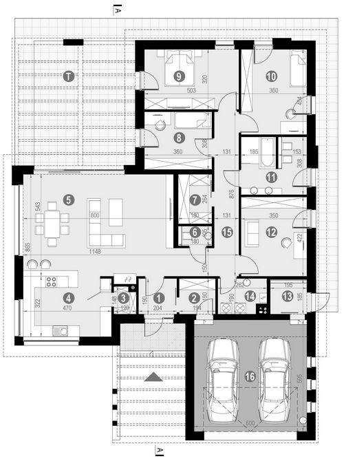 Rzut parteru POW. 201,1 m²