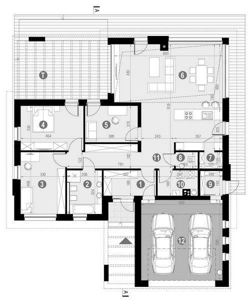 Rzut parteru POW. 172,3 m²