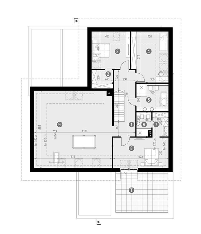 Rzut poddasza POW. 204,9 m²