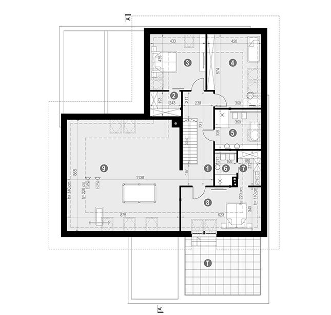 Rzut poddasza POW. 204,9 m²
