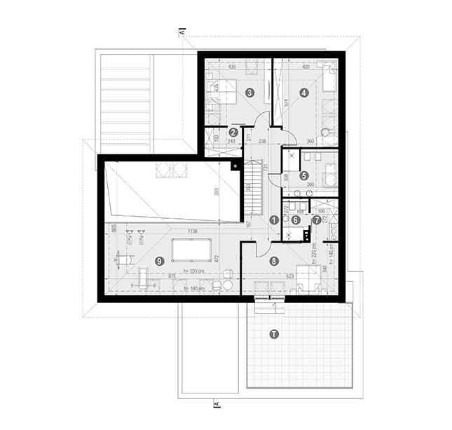 Rzut poddasza POW. 182,6 m²