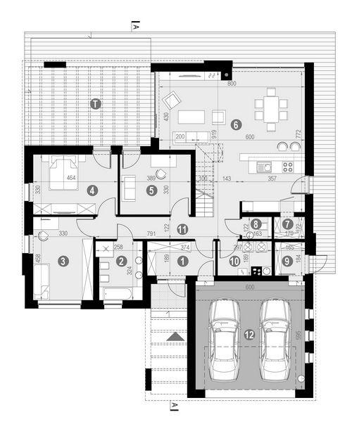 Rzut parteru POW. 341,2 m²