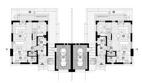 Rzut parteru POW. 93,9 m²