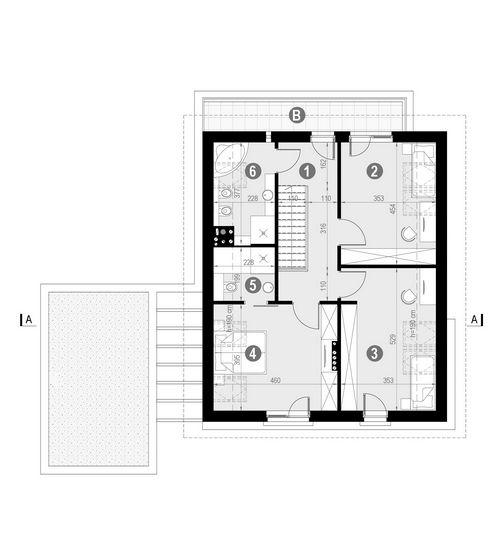 Rzut poddasza POW. 85,6 m²