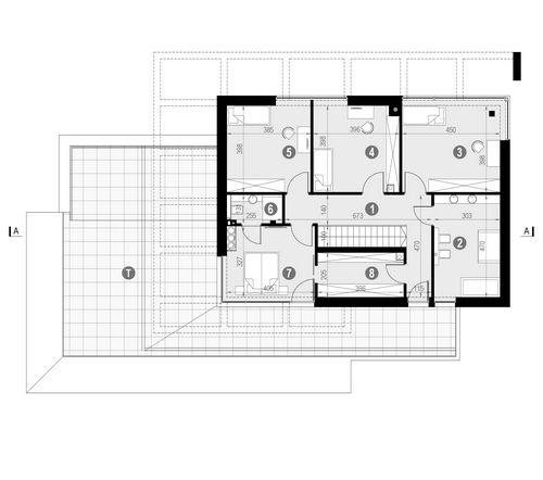 Rzut piętra lustro POW. 193,9 m²