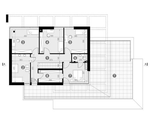 Rzut piętra POW. 193,9 m²