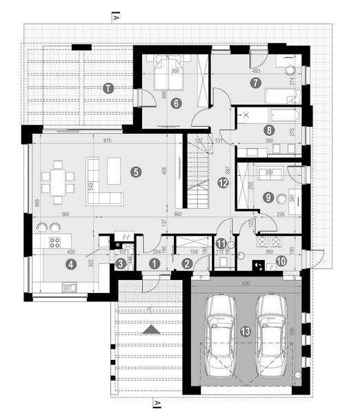 Rzut parteru POW. 177,5 m²