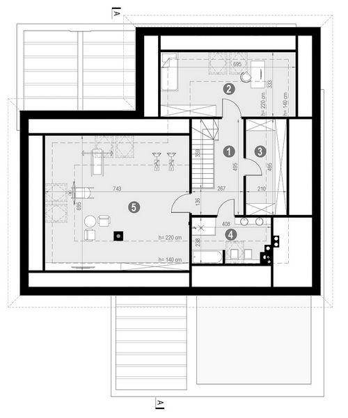 Rzut poddasza POW. 105,4 m²
