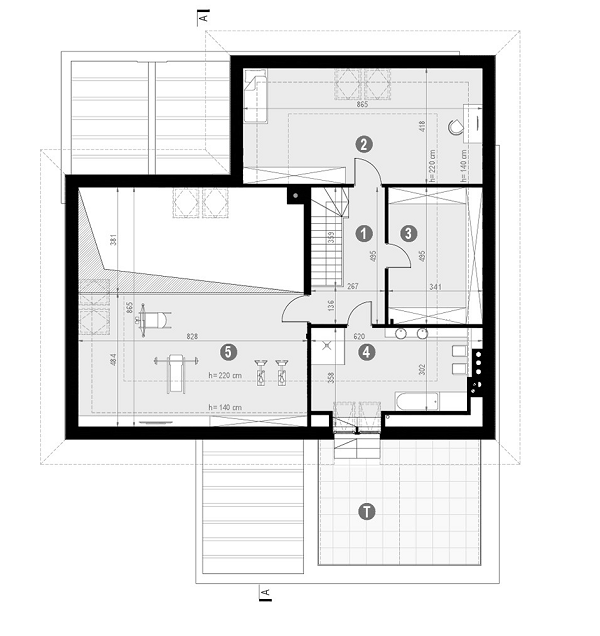Rzut poddasza POW. 144,6 m²