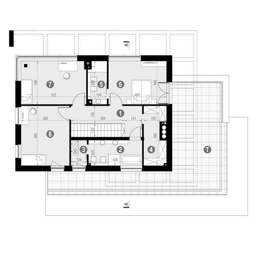 Rzut piętra POW. 146,0 m²