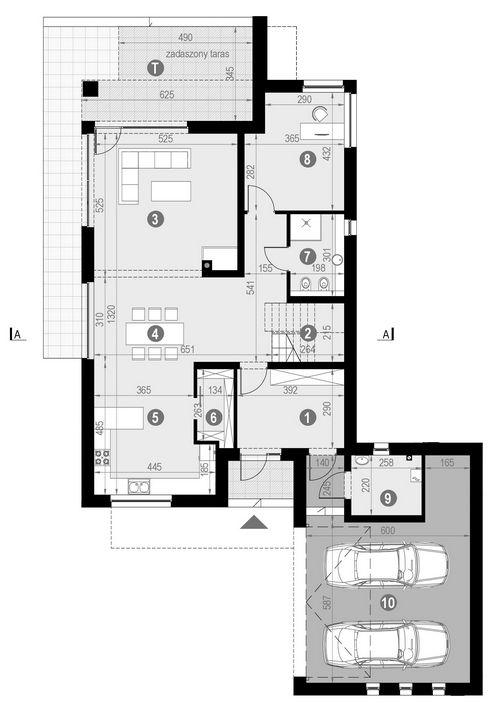 Rzut parteru POW. 160,0 m²