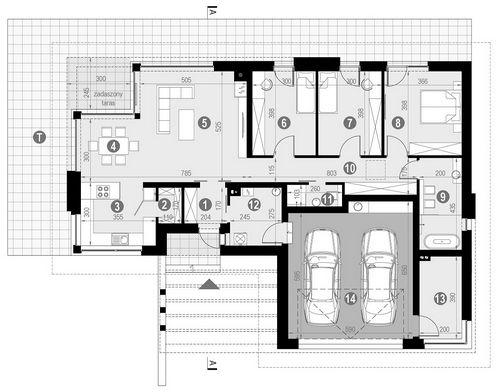 Rzut parteru POW. 162,6 m²