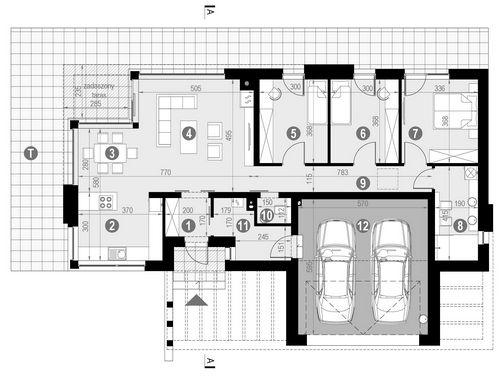 Rzut parteru POW. 139,5 m²