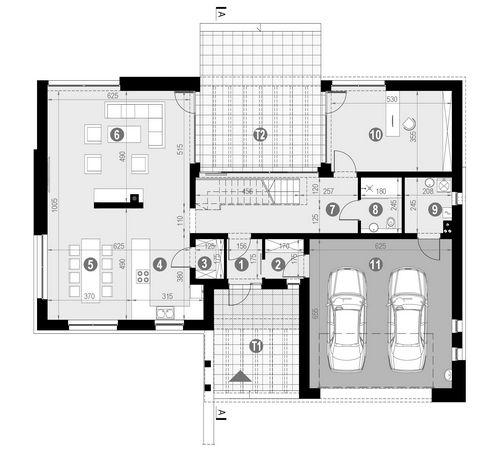 Rzut parteru POW. 154,3 m²