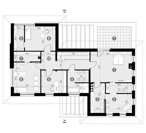 Rzut piętra POW. 158,5 m²
