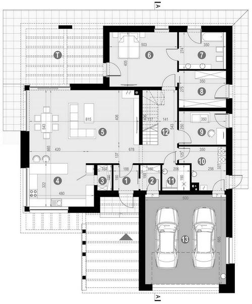 Rzut parteru POW. 182,6 m²