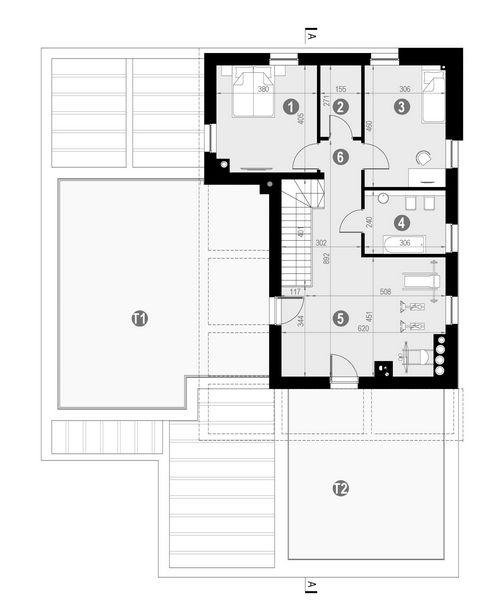 Rzut piętra POW. 177,3 m²