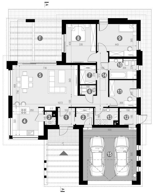 Rzut parteru POW. 160,3 m²