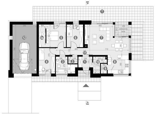 Rzut parteru POW. 130,8 m²