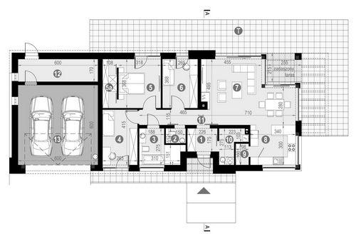 Rzut parteru POW. 110,8 m²