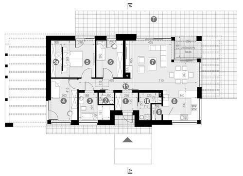 Rzut parteru POW. 99,8 m²