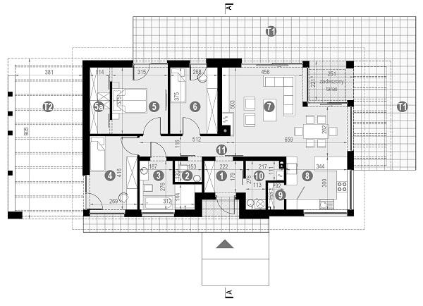 Rzut parteru POW. 101,3 m²