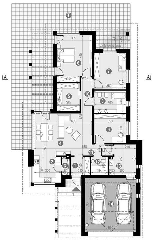 Rzut parteru POW. 158,2 m²
