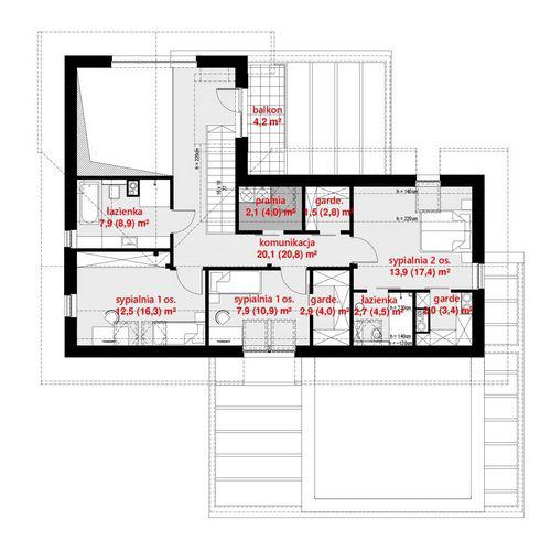 Rzut poddasza POW. 97,2 m²