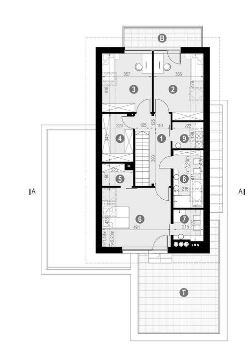 Rzut poddasza POW. 135,2 m²