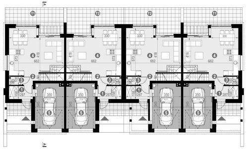 Rzut parteru POW. 62,2 m²