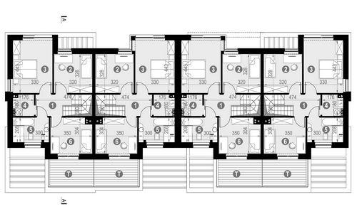 Rzut piętra POW. 61,6 m²